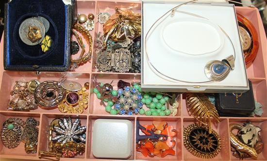 Quantity of costume jewellery including watch, gold rings etc